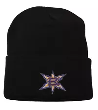 XFL Birmingham Thunderbolts Throwback Logo Black Cuffed Knit Beanie Winter Hat