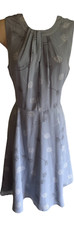 NEW Banana Republic Sassy Dress fit n flare Pale Blue print Sleeveless knee 6