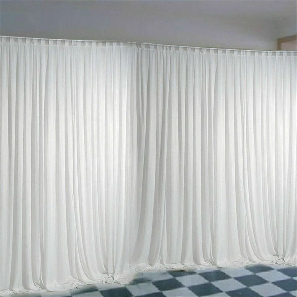 Wrinkle Free 7-20FT White Backdrop Curtain Drapes Wedding Party Event Photoshoot - Image 4 of 4