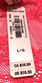 Victoria's Secret NWT Dream Angels Large Brazilian Cheeky Panty Hot Pink Lace