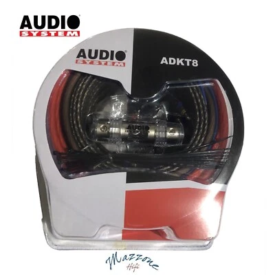 KIT CAVI AUDIOSYSTEM ADKT8 AMPLIFICATORE RCA ALIMENTAZIONE 8 AWG SUB CABLAGGIO