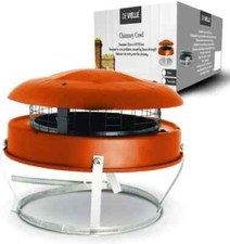 CHIMNEY POT ANTI DOWN DRAUGHT RAIN COWL 180-300mm pots CAP TERRACOTTA BIRD GUARD