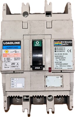 Dorman Smith 250 Amp dreipoliger Lasttrennschalter 250A YA3B3P250D kostenloser Versand