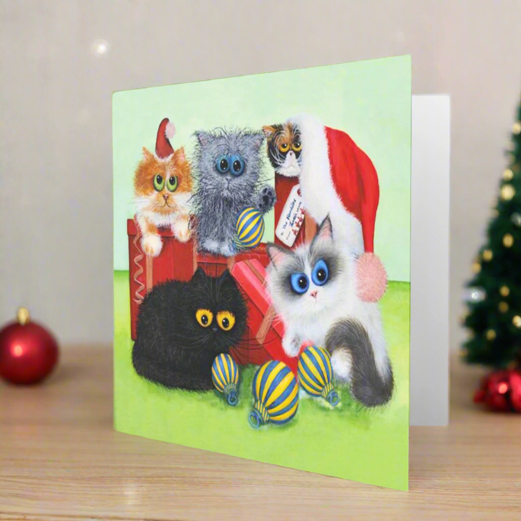 Funny Cat Christmas Card Tamsin Lord Christmas Presents Humorous Greetings Cards