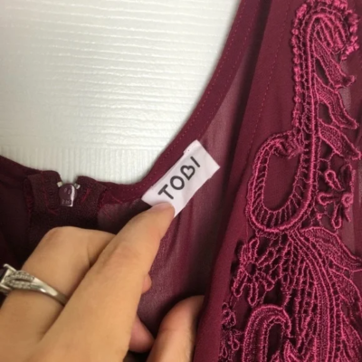 Tobi Fall Holiday Maroon Mesh Lace Sleeveless Mini Dress Women Size M | eBay