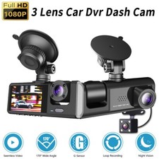 HD 1080P Car Dual Lens Dash Cam Front/Rear/Inside Video Recorder Camera G-sensor