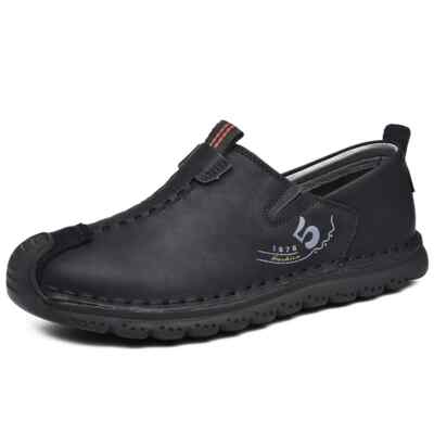 Men's Split Leather Casual Shoes Driving Moccasins Comfort Loafers Flat Slip On