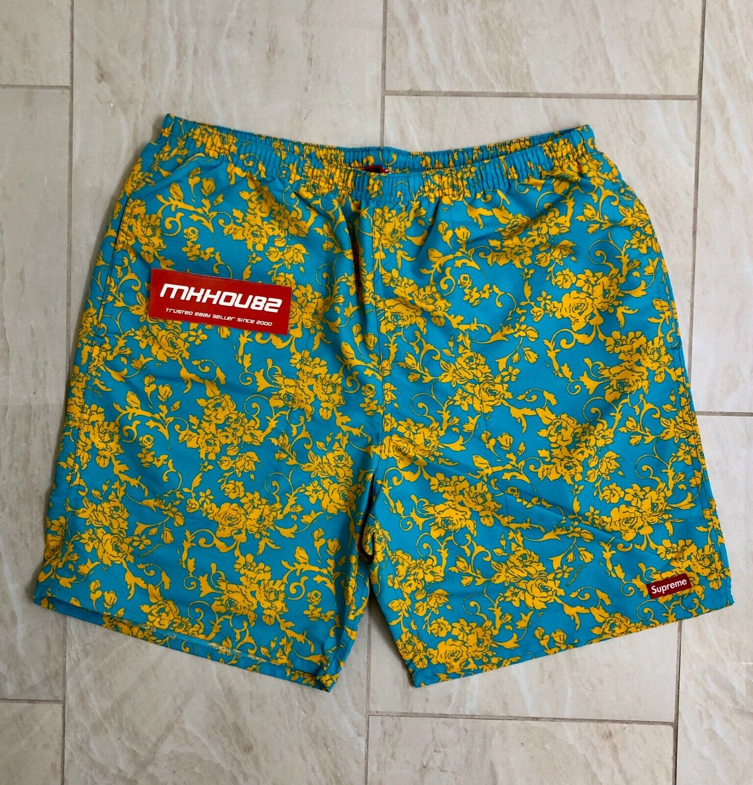 New Supreme Nylon Water Shorts Board Short Teal Floral Spring Summer 2020 Size L