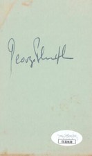 GEORGE PLIMPTON d 2003 Signed 3x5 Index Card Actor/Good Will Hunting JSA EE33630