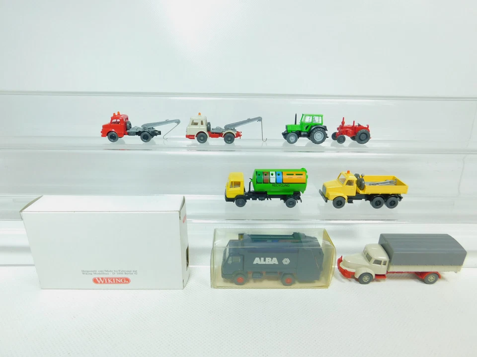 9x wiking H0 1:87 Déchets/Tracteur/Dépanneuse etc, Mint + 2x Box # BN110-0,5 - Photo 2/4