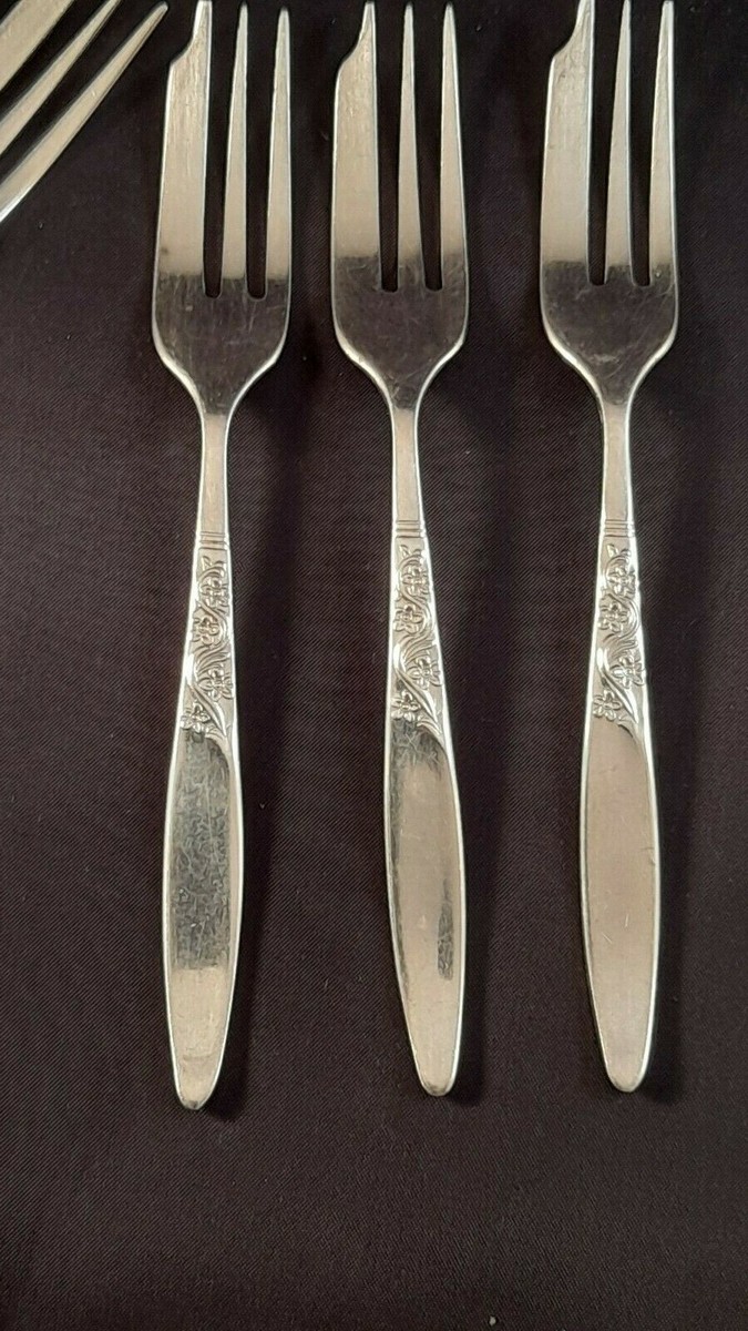 Vintage GROSVENOR CHRISTINE EPNS A1 Silver Plated Cake Forks Set 6