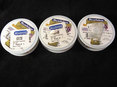 Beadalon Gold 7 Strand Bead Stringing Wire .018 in(0.46 mm) 90 ft (3 rolls)  NIP