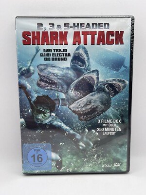 2, 3 & 5 Headed Shark Attack Box - 3 Filme - 3 DVD's NEU OVP
