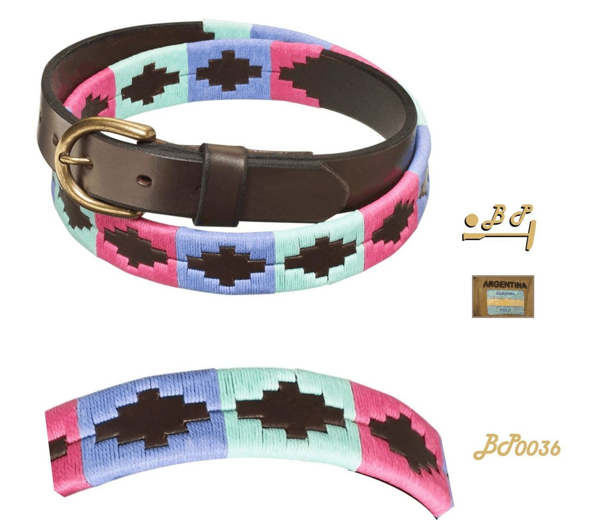 3363 Interchangeable Hand-stitched Polo Belt- Crafted From Full-grain GauchoLife Embroidered Leather Polo Belt – Hand-Stitched  main image 2