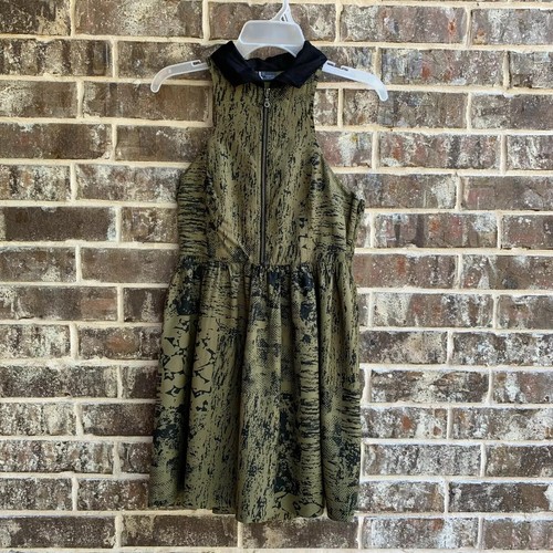 Mini vestido para mujer Sparkle & Fade cremallera frontal verde oliva talla 4 - Imagen 7 de 9