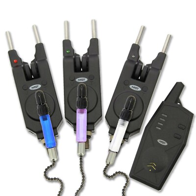 Carp Fishing x NGT Wireless Bite Alarms Set Receiver 3x
