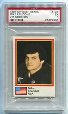 1981 Swedish Semic VM 1980 USA Miracle On Ice 104 Mike Eruzione Rookie RC PSA 5