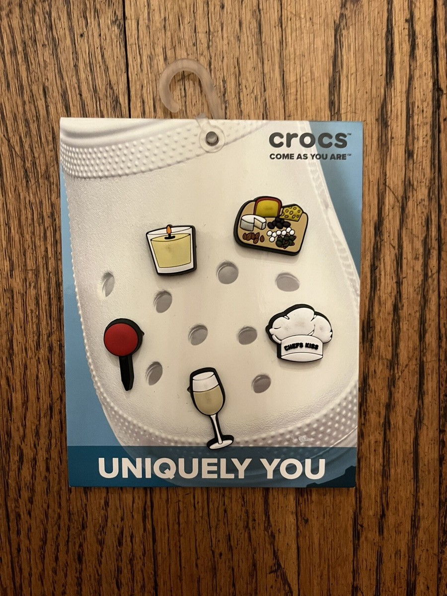 Crocs Jibbitz Charms, All Around The World Pack, Chef Hat, Wine