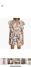 ULLA JOHNSON Zita Ruffled Printed Silk-Twill Mini Dress Women's Size 2