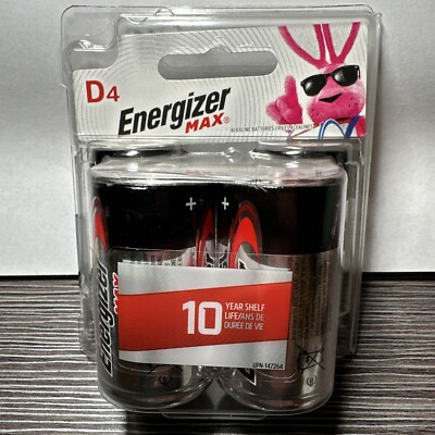 Energizer Max D Batteries, Premium Alkaline, 4 Ct - Exp 12-2031