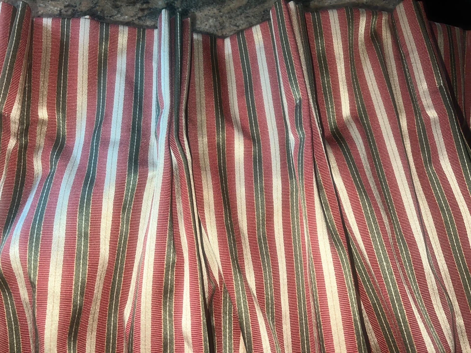 CLÁSICAS CORTINAS PLISADAS PERSONALIZADAS KRAVET ~ ÓXIDO, VERDE Y DORADO 85” DE LARGO Foto 2 de 4