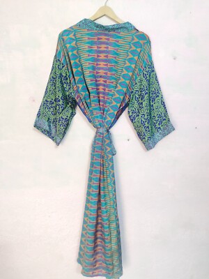 Indian Printed Silk Sari Kimono Wrap Dress women Sexy Silk Kimono Robe SR-403 | eBay Indian Printed Silk Sari Kimono Wrap Dress women Sexy Silk Kimono Robe SR-403 | eBay