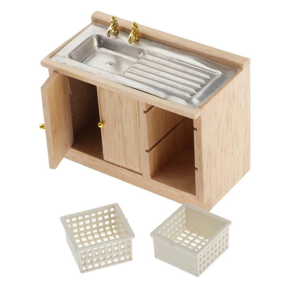 Lavabo In Miniatura Scala 1:12 Per Casa Delle Bambole – Bianco, Design Quadrato, Accessorio Arredo Bagno - 3