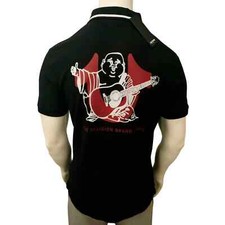 MSRP 69.99 NWT TRUE RELIGION MEN'S BLACK SHORT SLEEVE POLO SHIRT SIZE L