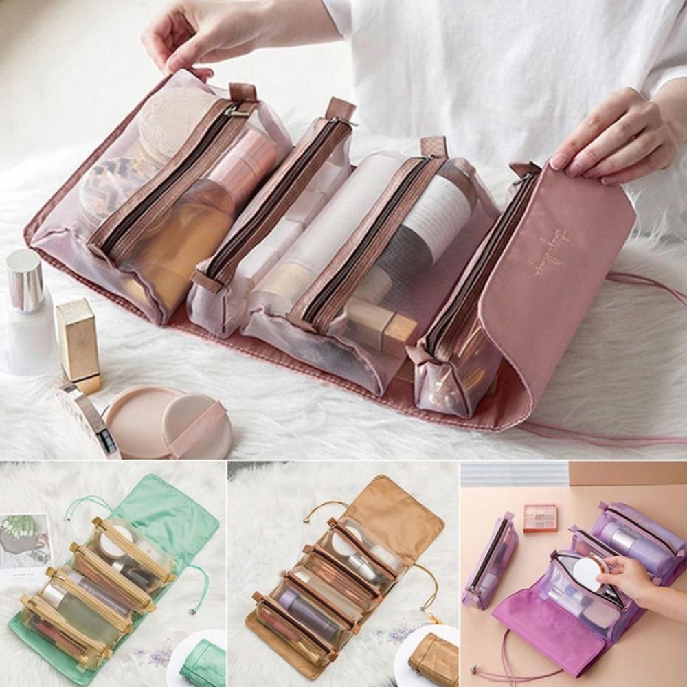 Wash Bag Hanging Toiletry Pouch Makeup Case Roll-up Cosmetic Organizer