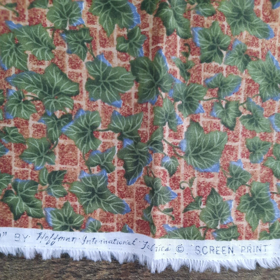 Cottage Garden by Hoffman International Quilting Fabric 43"x20" Cotton Leaves - Image 4 of 4