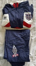Excellent Vintage England Woven Track Suit Jacket Trouser 1990-1992 Umbro Set XL