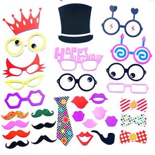 31Pcs Photo Booth Photobooth Birthday Props Moustache On A Stick Party Prop DIY