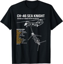 NEW LIMITED CH-46 Sea Knight Helicopter Funny Gift T-Shirt Size S-5XL