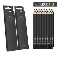 XDT Art Supplies Charcoal Pencils 24 PCS Set Sketch Art Drawing