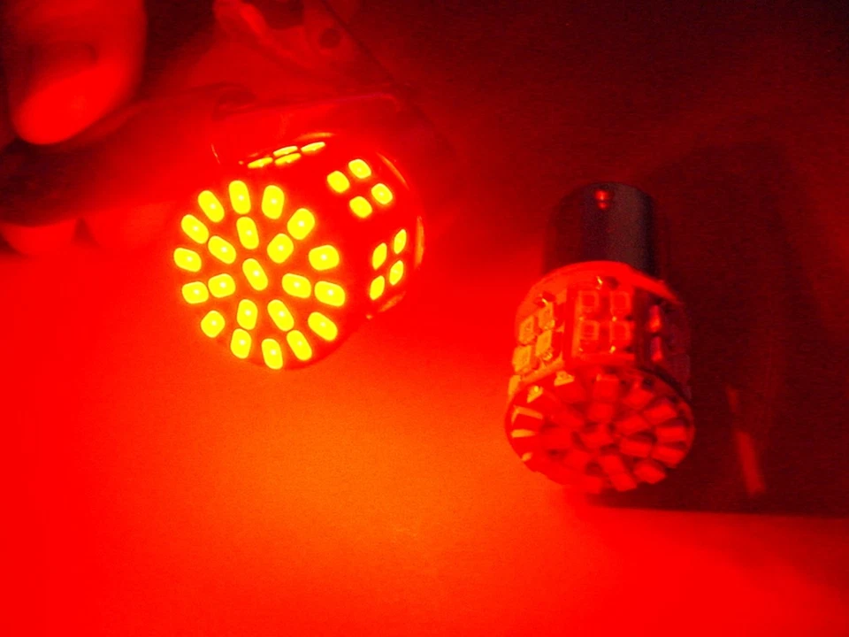 2x Chrysler Dodge Plym Jeep 1156 #89 Red Interior Courtesy LED Light Bulb Lamps - Image 2 of 4