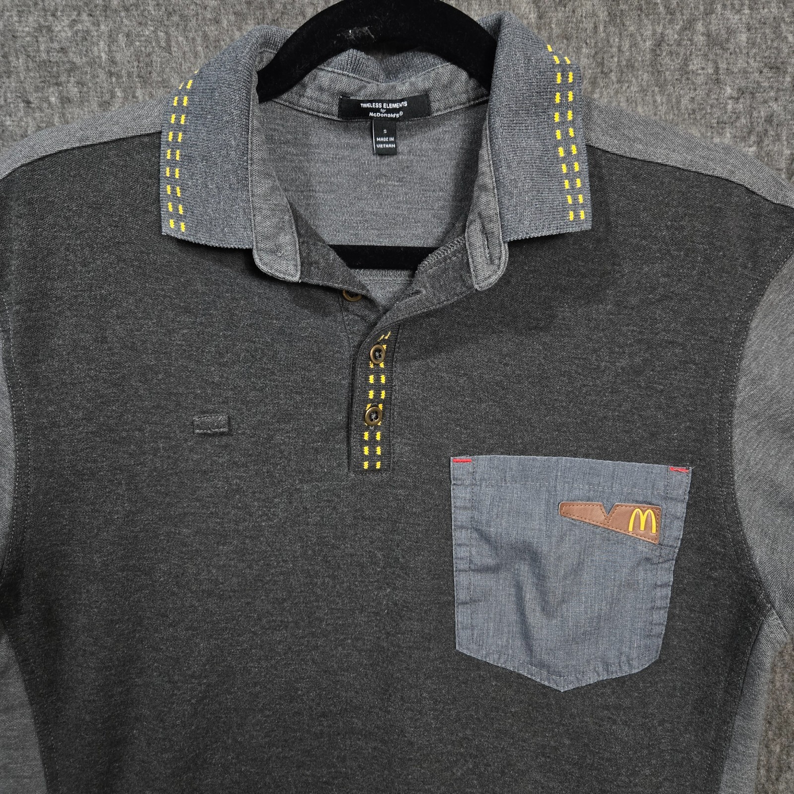 McDonalds Employee Uniform Polo Shirt Gray Timeless E… Gem