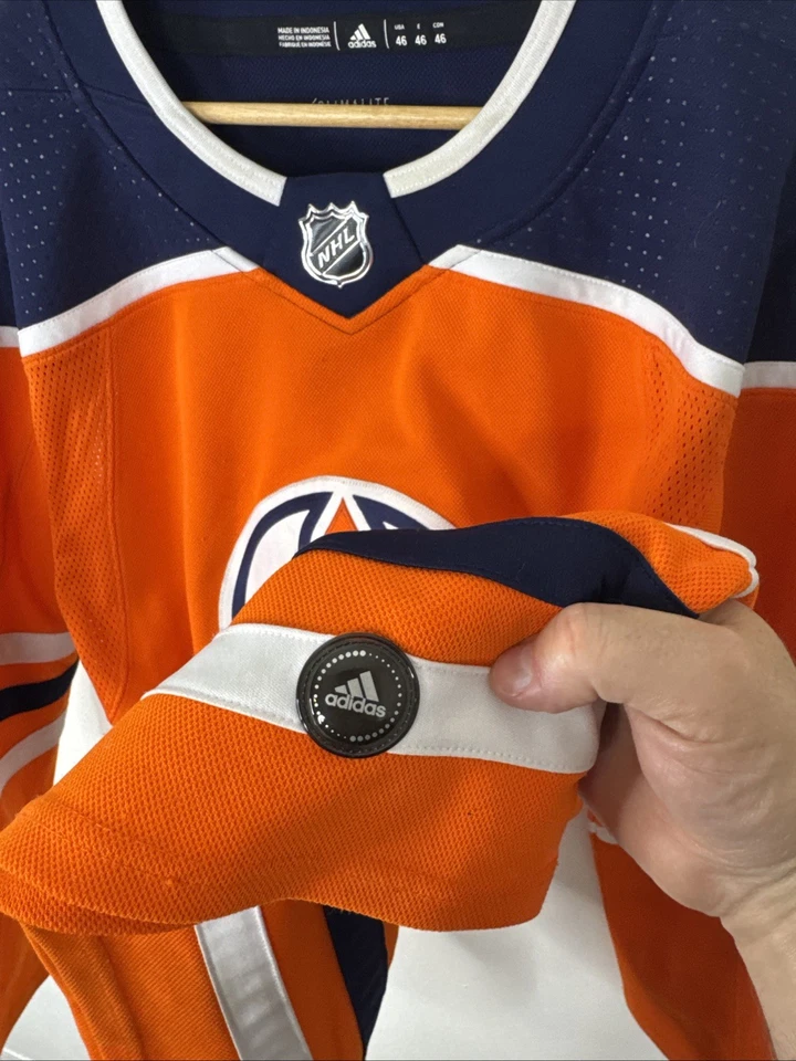 Adidas Edmonton Oilers NHL Jersey Adult Small Orange Climalite Authentic 46 - Image 3 of 4