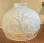 Antique Glass Lamp Shade Globe Frosted Glass Painted Flower Border 5 Inches Tall — photo 4