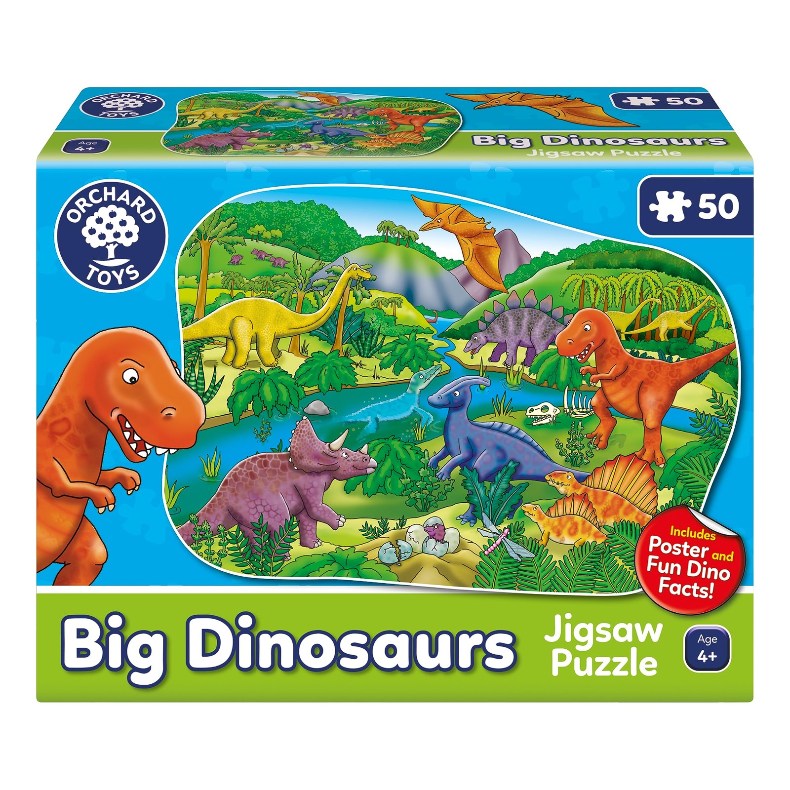 Пазл Orchard Toys Big Dinosaurs Jigsaw для детей - Большой 50 деталей Динозавр 7490₽