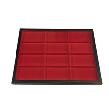 12  x 16  Riker Display Case   12 Large Compartments   Glass Top   USA Made