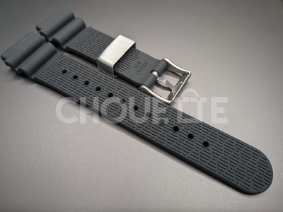 Seiko SBBN033, 7C46-0AG0, SBBN031 22mm Black Silicone Watch Strap