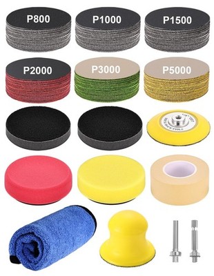 3 Inch Wet Dry Headlight Restoration Kit, Drill Sanding & Polishing Attachmen...