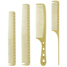 CGBARBER 4 Types Aluminum Hair Combs for Cutting Stainless Steel Hair Tail Me...