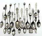 Lot Of  22 Vintage Sterling 925 Souvenir Spoons & Forks USA & International 234g