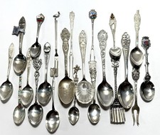 Lot Of 22 Vintage Sterling 925 Souvenir Spoons & Forks USA & International 234g