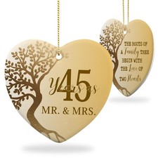 45 Year Wedding Ornament Gift for 45th Anniversary Ceramic Ornament Keepsake ...