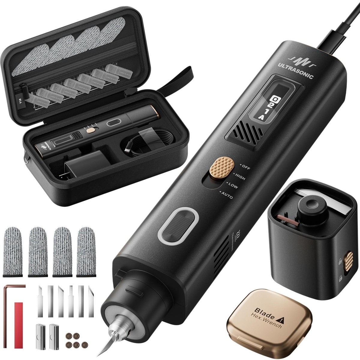 超音波カッター 2-in-1 Ultrasonic Cutter Pro 40KHz Ultrasonic Cutter Knife Pro, Handheld Craft Cutting Tool for