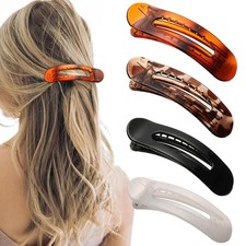 4 PCS Flat Claw Clips, Large Lay Flat Hair Clips for Women Girls, Strong Hold...