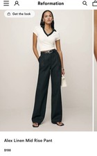 Reformation Alex Midrise Linen Pants 0