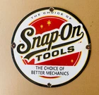 Vintage Snap-On Tools Classic Porcelain Enamel Advert Sign 11.75" inch